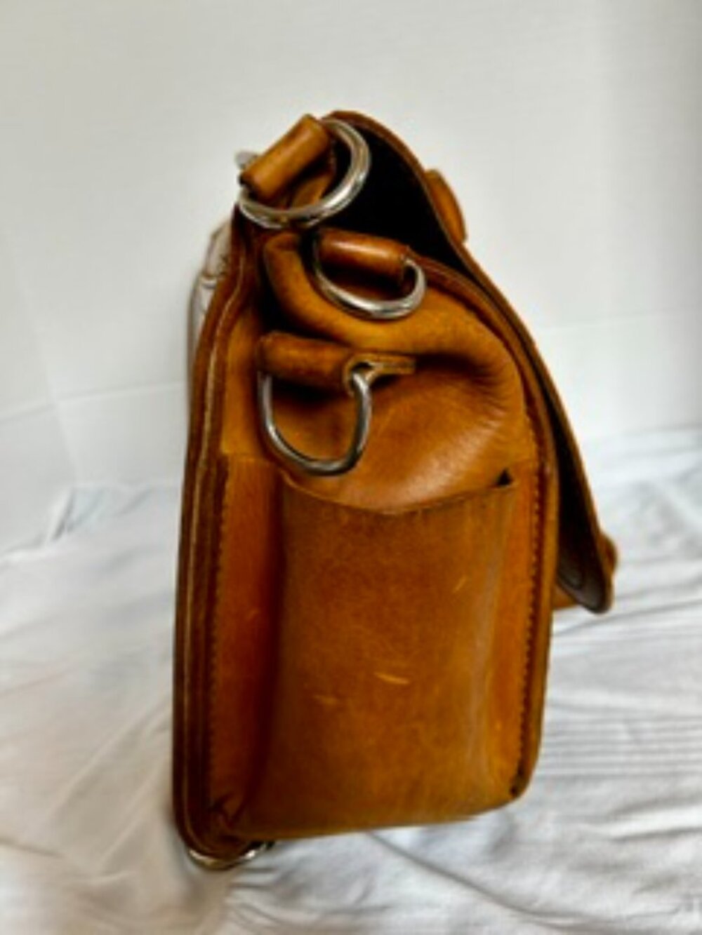 Tobacco color Saddleback Full Grain Leather Briefcase - Picture 4 of 15